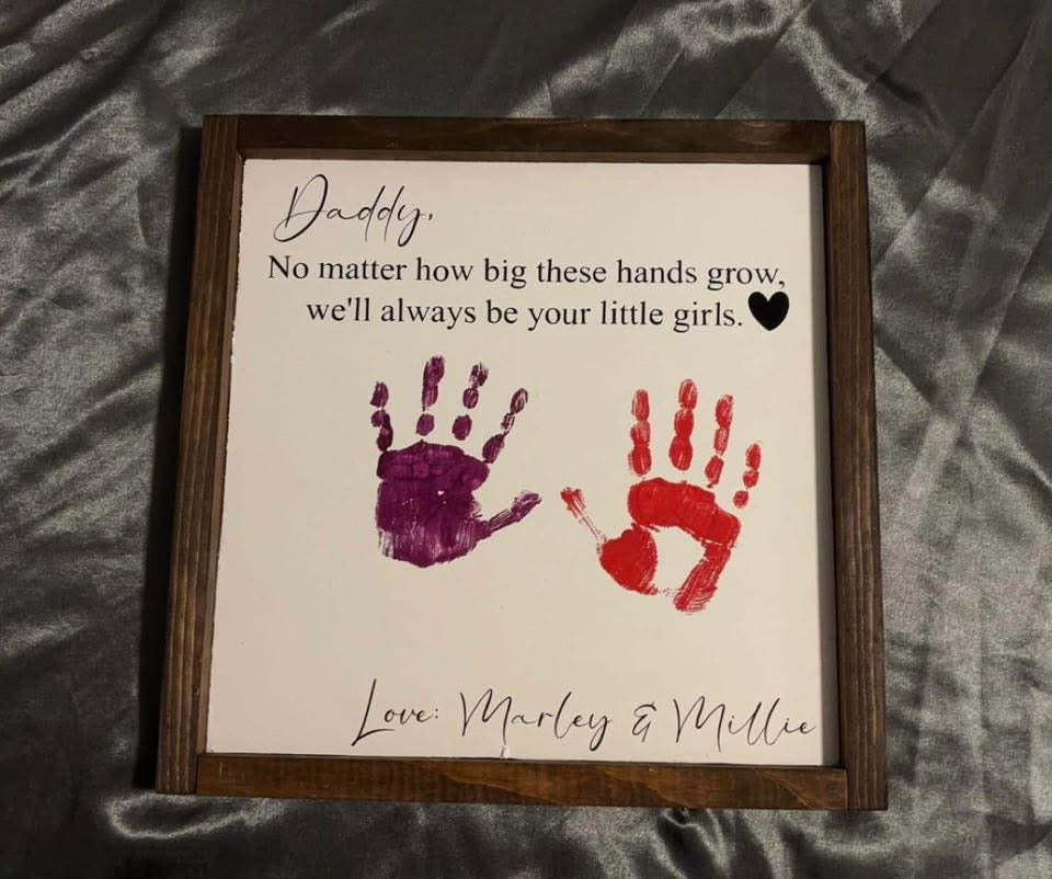 Daddy handprint frame