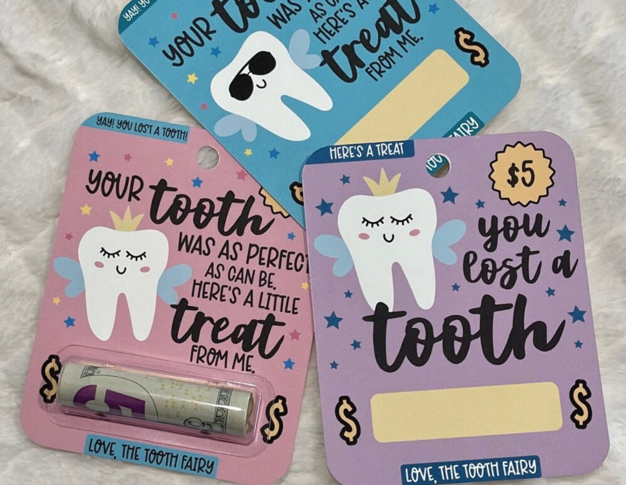 Tooth fairy money cards