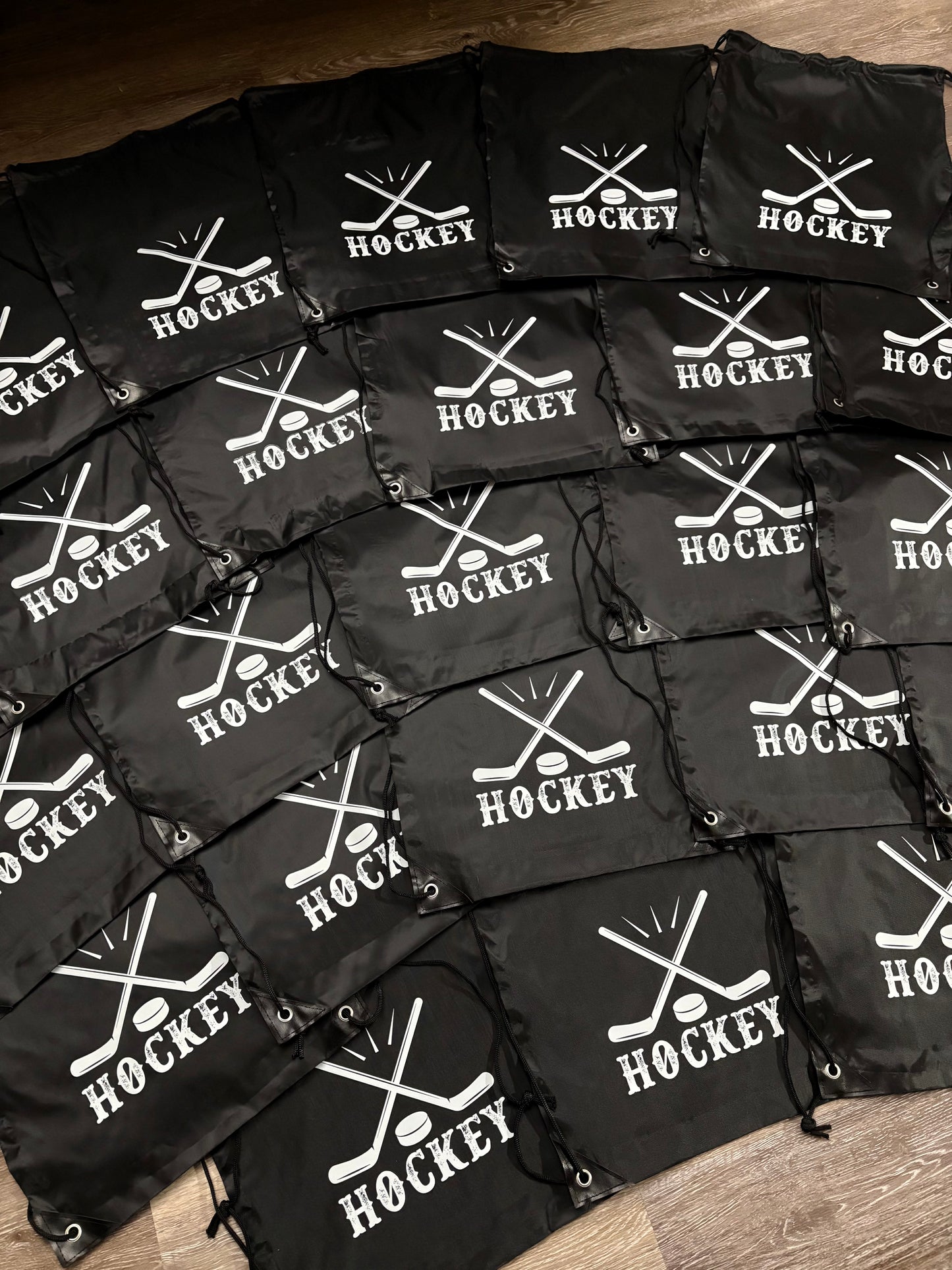 Hockey drawstring bags
