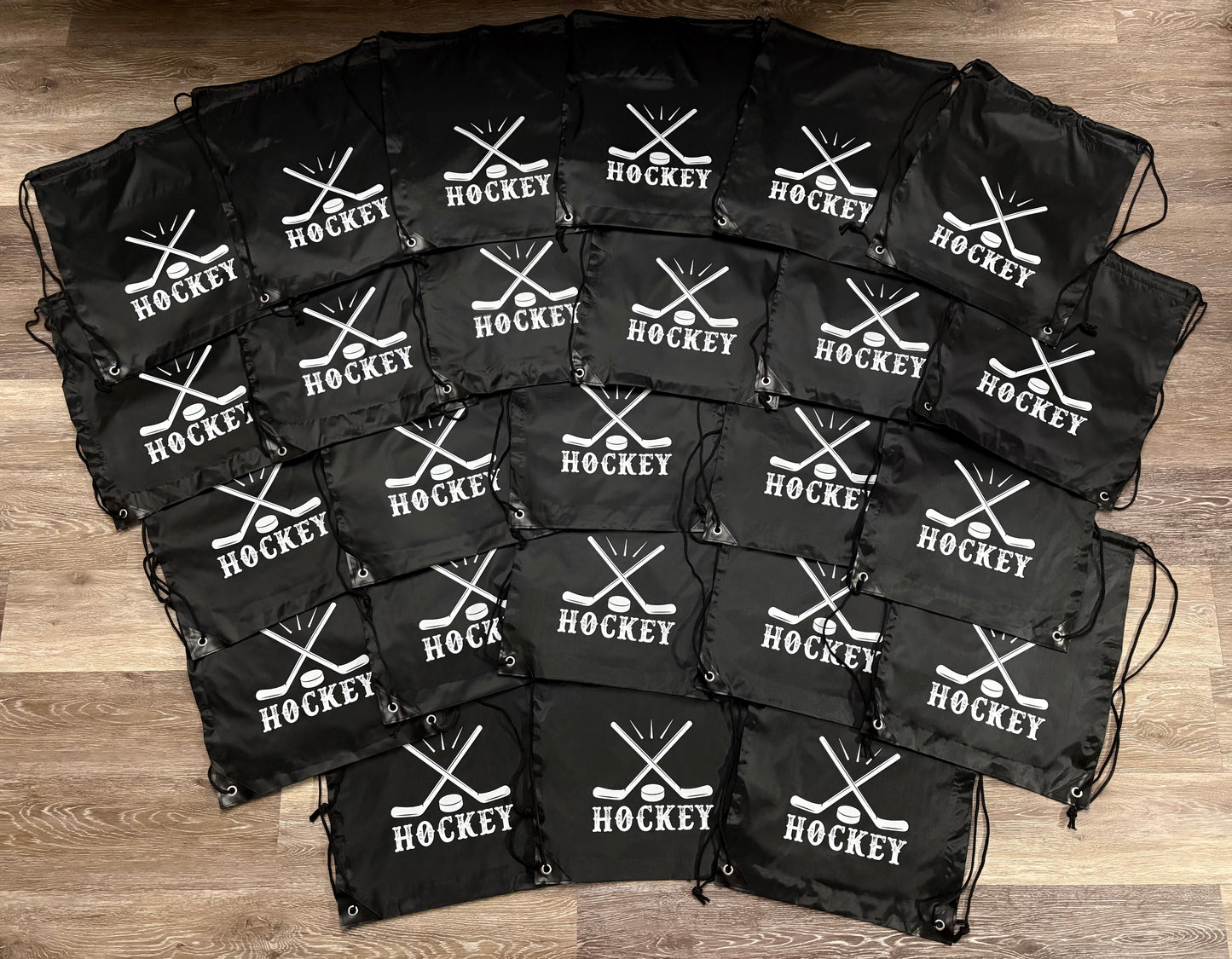 Hockey drawstring bags