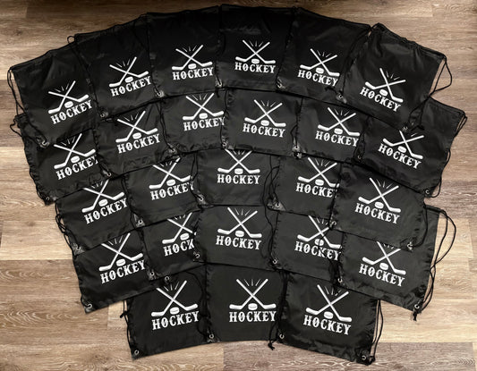 Hockey drawstring bags