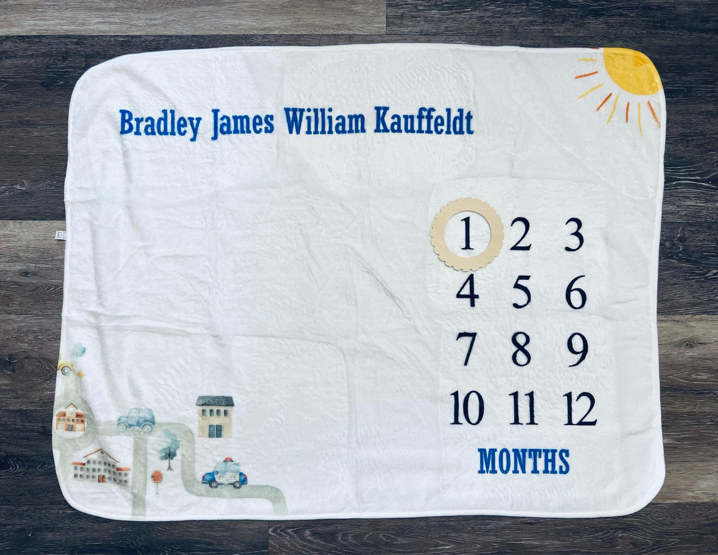 Personalized baby milestone blanket