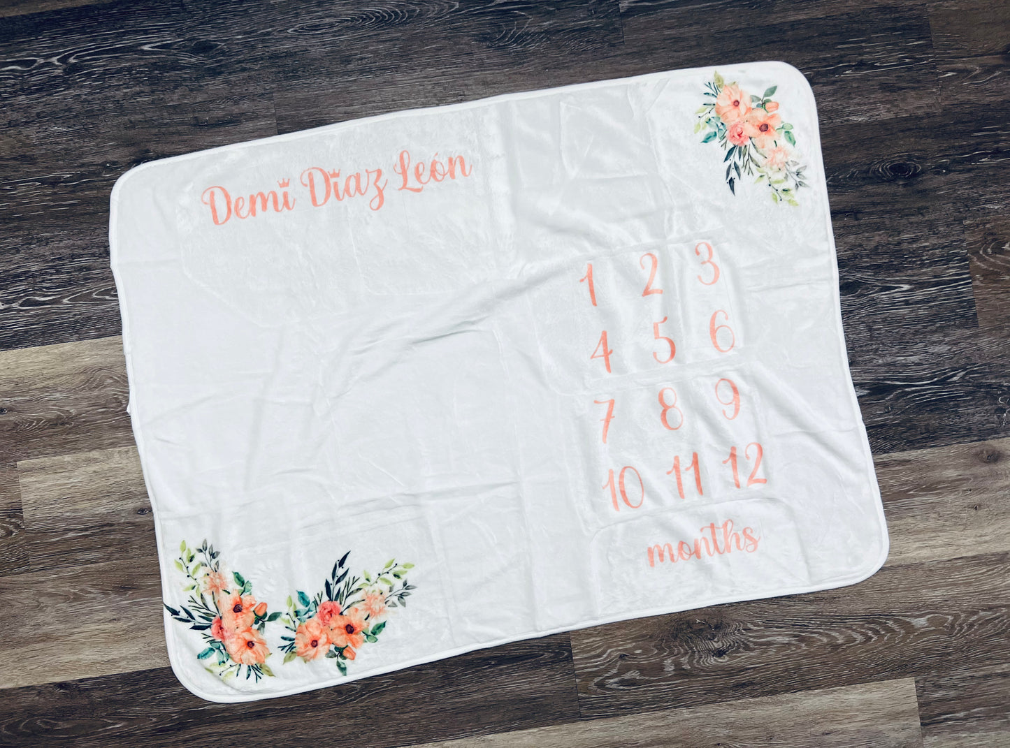 Personalized baby milestone blanket