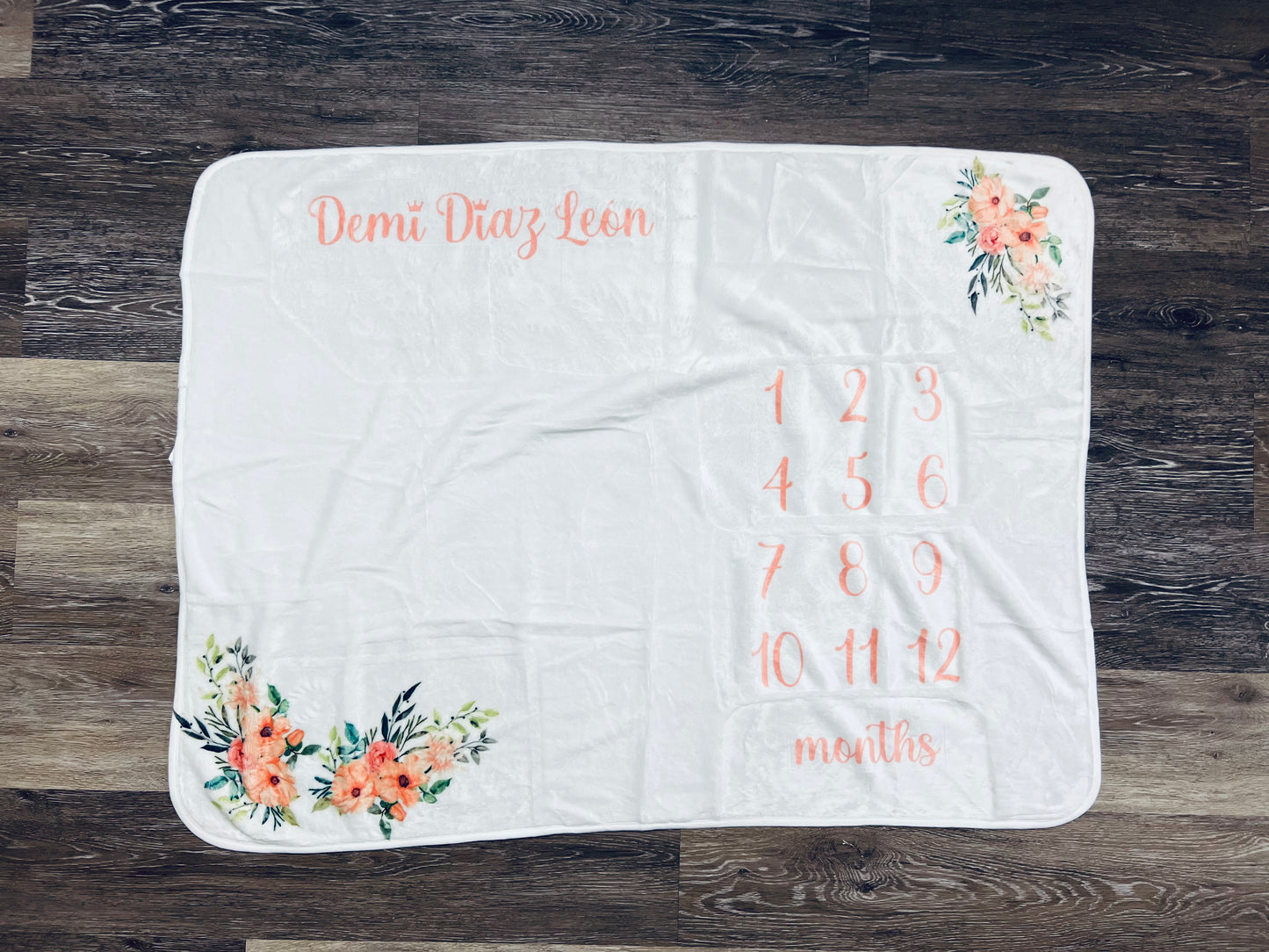 Personalized baby milestone blanket