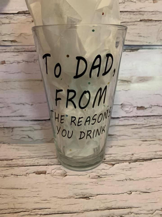 To Dad glass