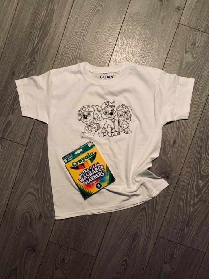 Kids colouring tshirts