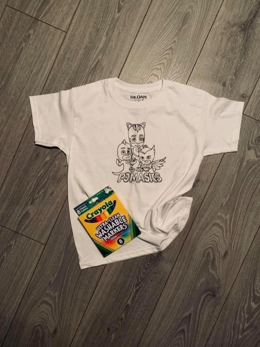 Kids colouring tshirts